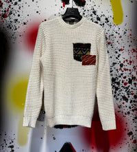 MAGLIONE PERLATO PANNA CON PATCH