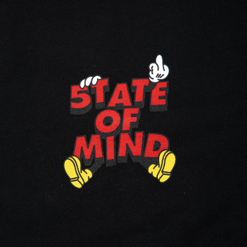 FELPA GIROCOLLO STATE OF MIND MICKEY NERO