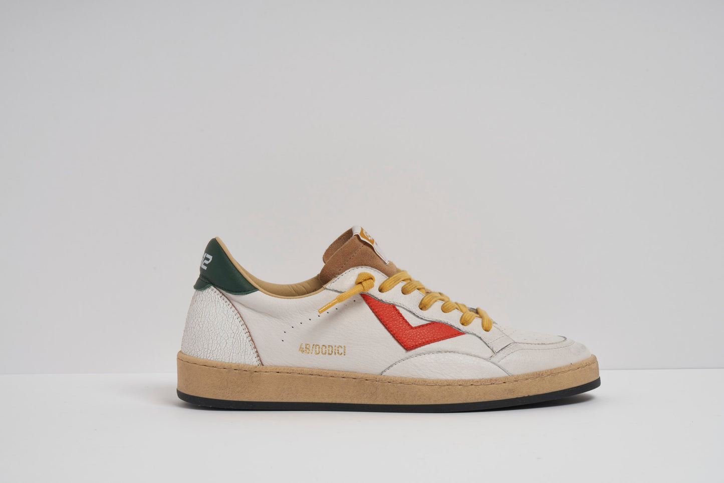 SNEAKERS 4B12 BIANCO/VERDE/ARANCIO