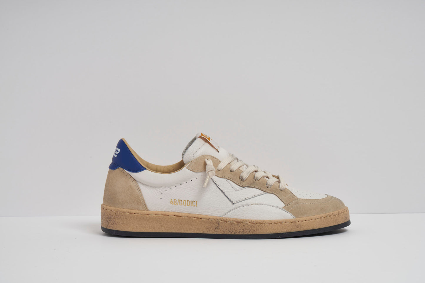 SNEAKERS 4B12 CUOIO/BIANCO/NAVY