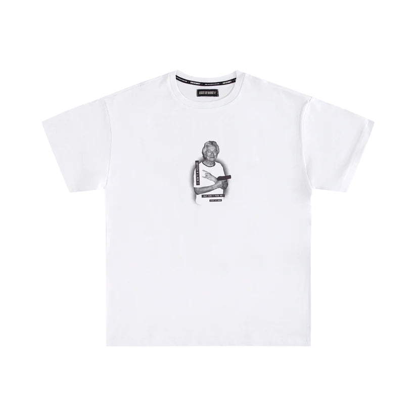 T-SHIRT STATE OF MIND GRANNY GUN BIANCO