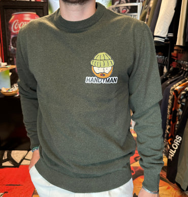 MAGLIONE VERDE CON PATCH